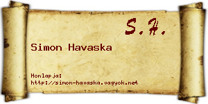 Simon Havaska névjegykártya